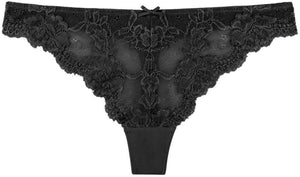 Spitzenstring Lace Slip schwarz Detailansicht - Organza Lingerie