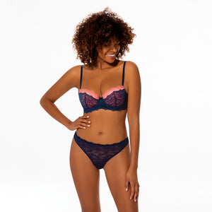 String Linnea Dunkelblau - organza-lingerie