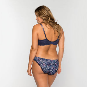 Curve BH Monia blaue Blümchen C-G Cups Rückansicht - Organza Lingerie