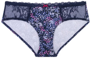 Curve Hipster Monia blaue Blümchen Detailansicht - Organza Lingerie