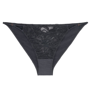 Shannon Brazil Slip mit feinen Bändchen grau Detailansicht - Organza Lingerie