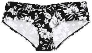 Bikini Hipster Ocean mit Hawaiiblumen in schwarz Detailbild - Organza Lingerie