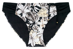 Wave Curve Bikinislip, schwarz weiss Detailbild - Organza Lingerie